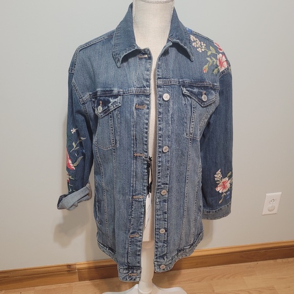 Express Embroidered Jean Jacket - Picture 1 of 5
